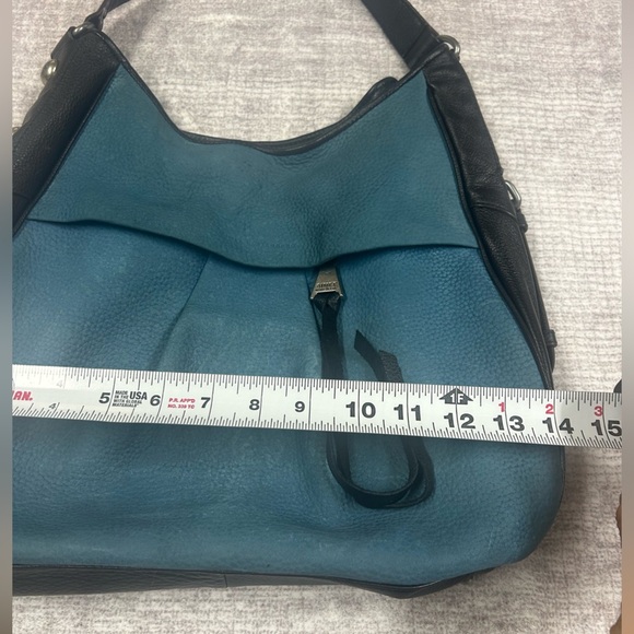 AIMEE KESTENBERG Blue Nubuck & Black Leather High Riser Hobo Medium Shoulder Bag - Picture 7 of 9